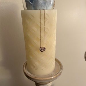 Diamond Moissonite Heart Pendant Rose Gold Necklace